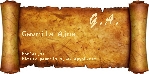 Gavrila Ajna névjegykártya